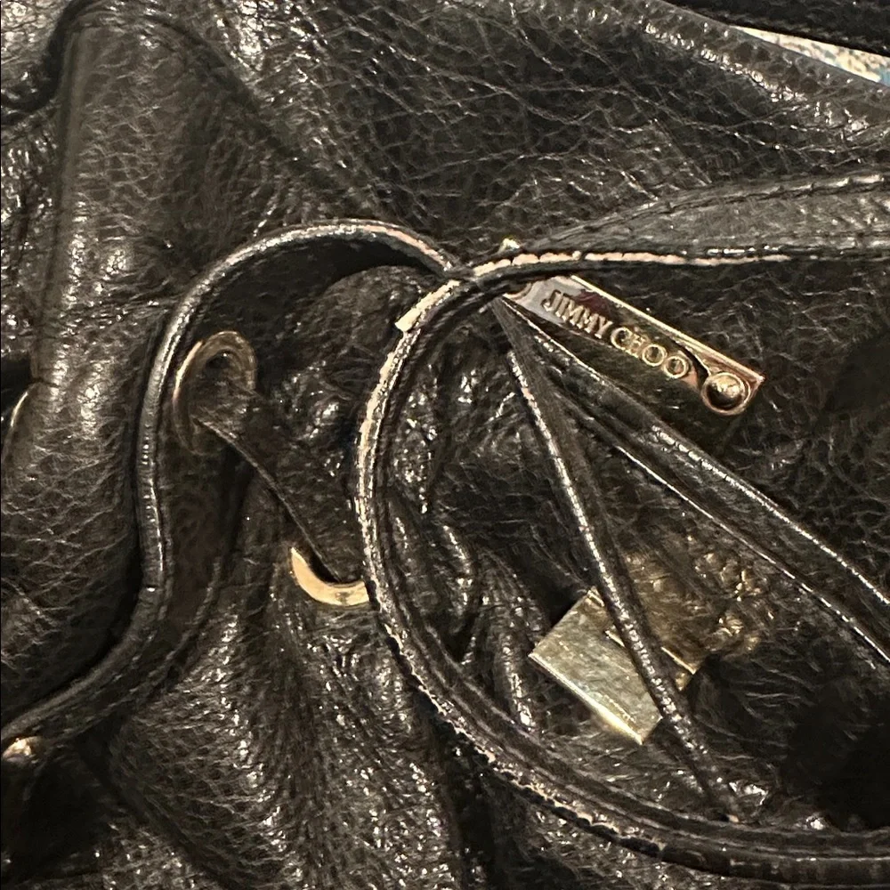 JIMMY CHOO BLACK SOFT LEATHER Luxury Old Money HANDBAG